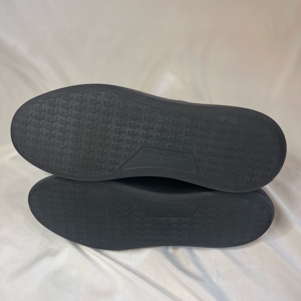 Karl Lagerfeld Paris Suede High Top Blue Lace Up Sneakers Side Zipper Size 9M - Picture 16 of 16